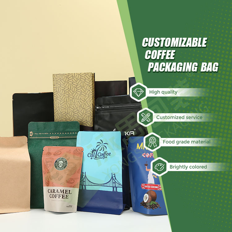 eco friendly coffee bags with valve and zipper