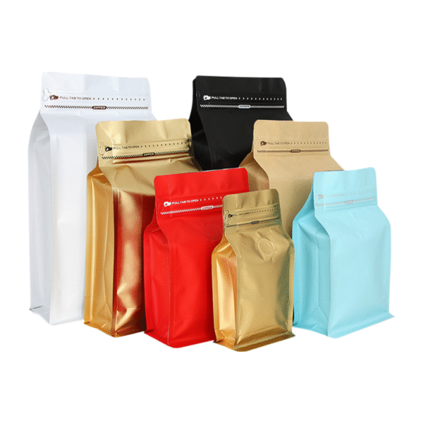 ziplock coffee bags with custom print and valve