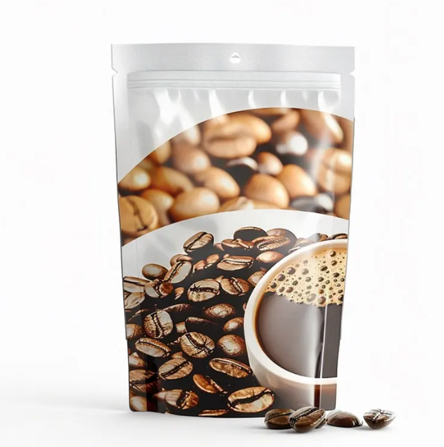 custom coffee bags with valve and resealable zipper for coffee roasters