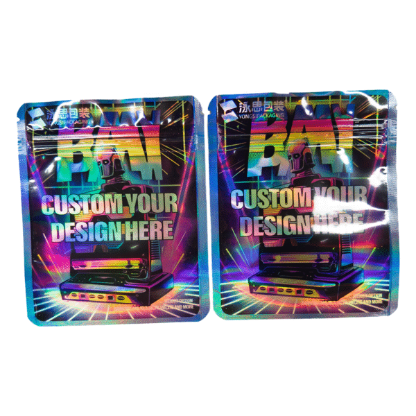 Custom 1oz Foil Snacks Food Pouch 500 Pieces with PVC Seal Aluminium Coated PE Plastic Bags for Salad Sushi Mylar Bag Print - 图片 6