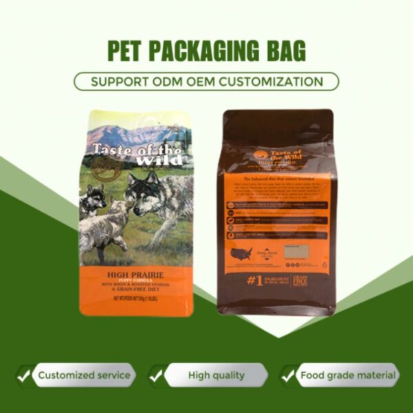 Custom Flat Bottom Stand-Up Plastic Bags for Dry Pet Food for Dog Food Chewing Gum Sushi Milk Packaging Printing - 图片 5