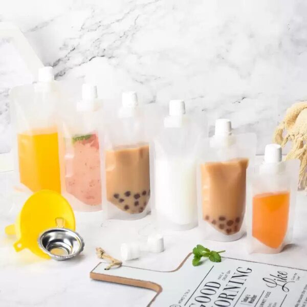 Custom Logo Transparent Juice Packing Bags Stand up Spout Pouch for Drink Bag - 图片 6