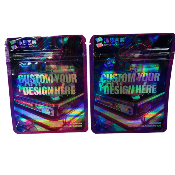 Custom 1oz Foil Snacks Food Pouch 500 Pieces with PVC Seal Aluminium Coated PE Plastic Bags for Salad Sushi Mylar Bag Print - 图片 3